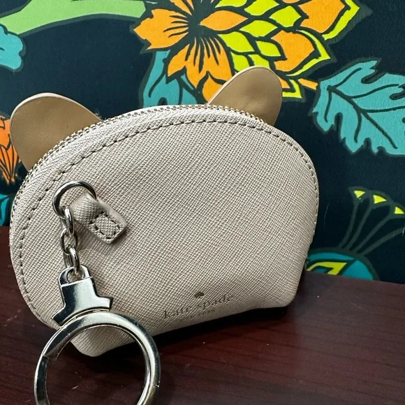 Kate Spade Novelty Dog Coin Purse Keychain | Leather - Picture 5 of 7